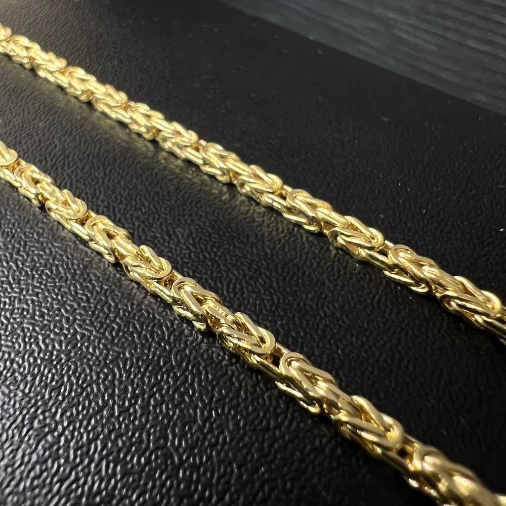 Gouden koningsketting schakel 14 karaat goud, Ophalen of Verzenden, Zo goed als nieuw, Goud