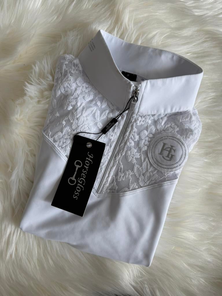 Horsegloss wedstrijdshirt wit S (anky pikeur maya delorez, Ophalen of Verzenden, Zo goed als nieuw, Dressuur, Bovenkleding