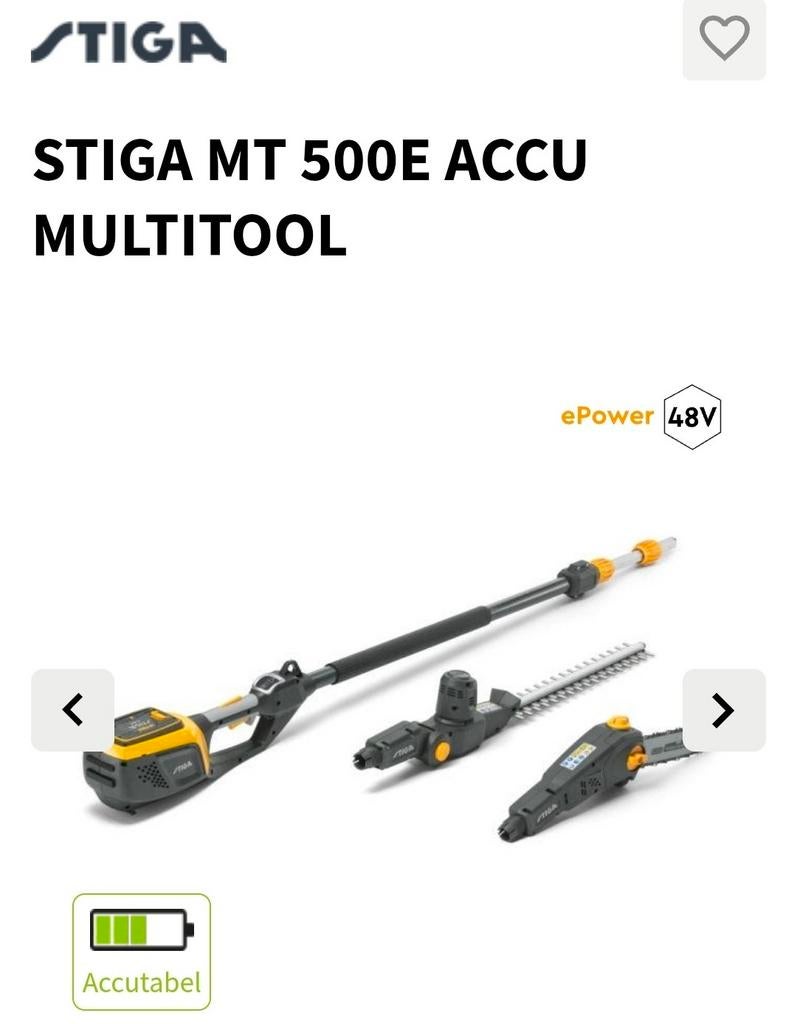 STIGA MT 500e Accu Multitool, Ophalen, Accu