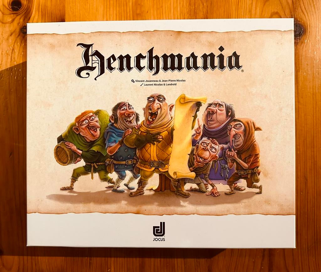 Henchmania + Expansions (Kickstarter/All-in-Pledge/Engels), Vijf spelers of meer, Ophalen of Verzenden, Zo goed als nieuw