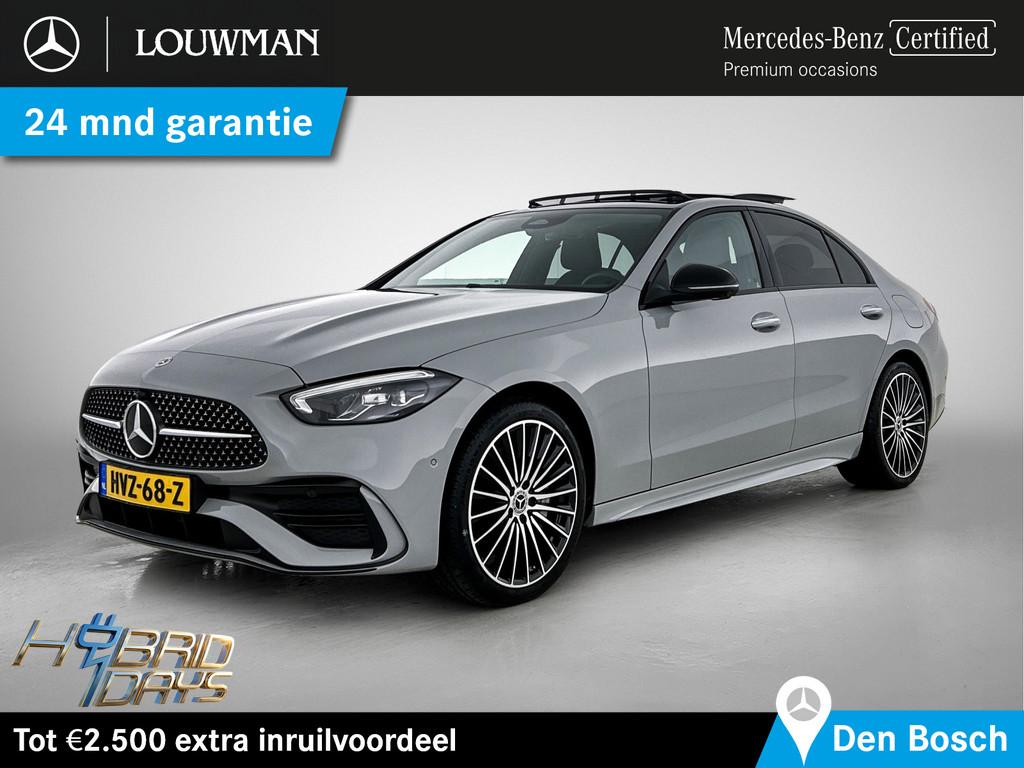 Mercedes-Benz C-Klasse 300 e AMG-line Night pakket | Panoram, Auto's, Automaat, 12 maanden, Achterwielaandrijving, Bedrijf