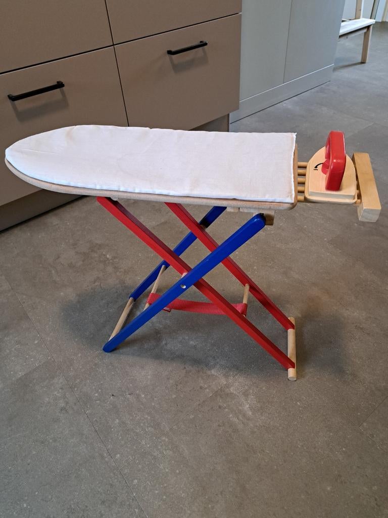 Vintage kinder strijkplank, hout, primaire kleuren, Ophalen