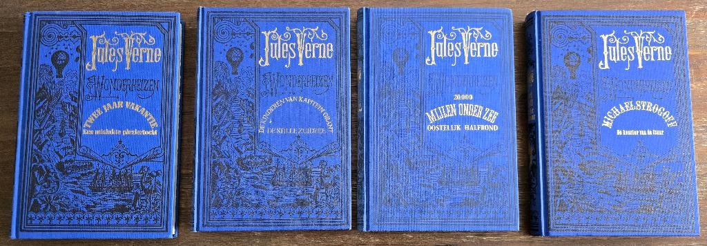 Jules Verne - Blauwe kaft, zie omschrijving, Ophalen, Zo goed als nieuw, Jules Verne, Nederland