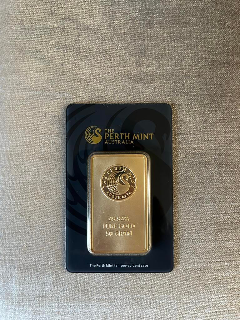 The Perth Mint 50 gram goudbaar, Ophalen of Verzenden, Goud