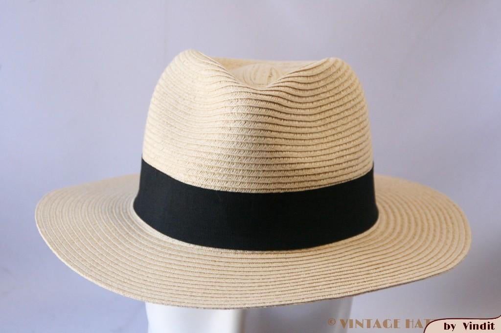 Gleufhoed panama stijl beige papier maat 57 Nieuw, Ophalen of Verzenden, Nieuw, 57 cm (M, 7⅛ inch) of minder, Hoed