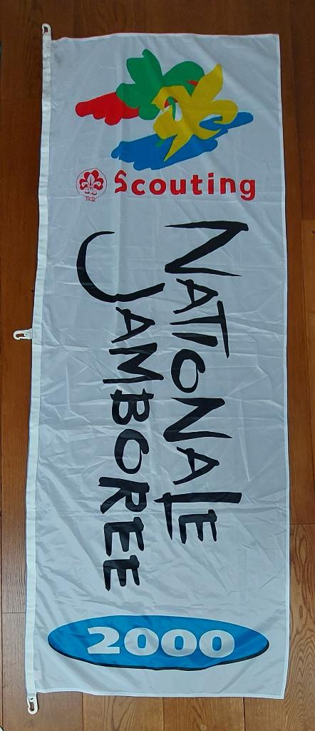 scouting Banner Nationale Jamboree 2000 200x75cm, Ophalen of Verzenden, Gebruikt, Embleem, Speld of Insigne