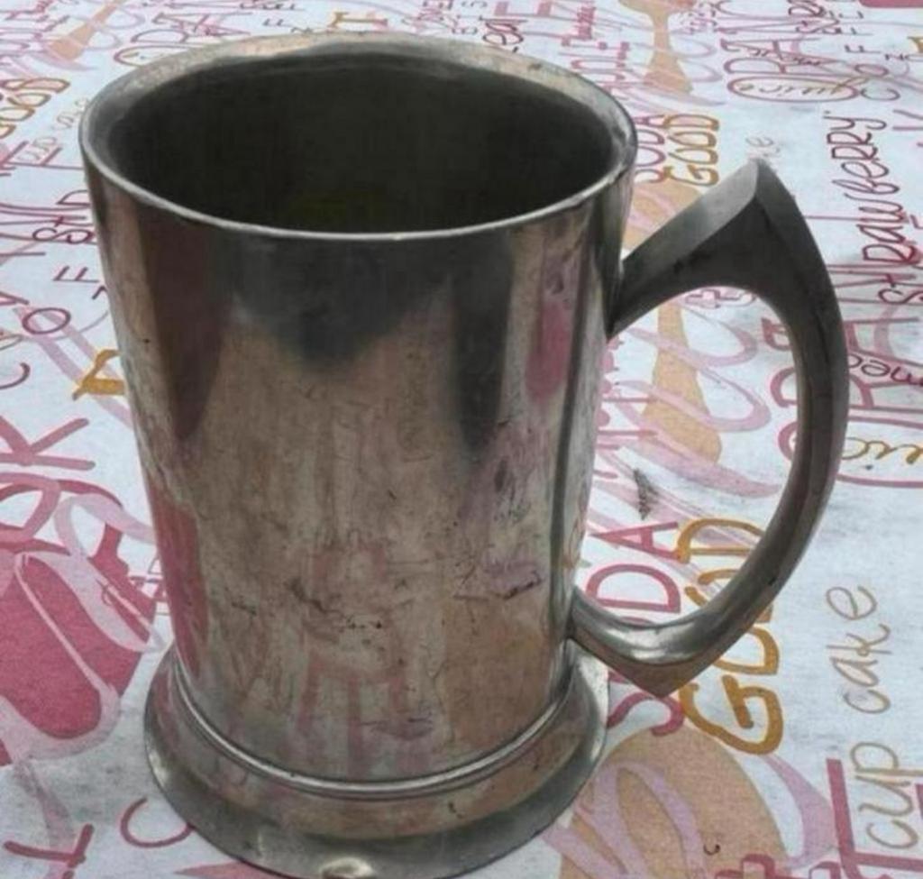 Tinnen Vintage Bierpul Made in Indonesië gemerkt /Potje Tin, Antiek en Kunst, Antiek | Tin, Ophalen of Verzenden