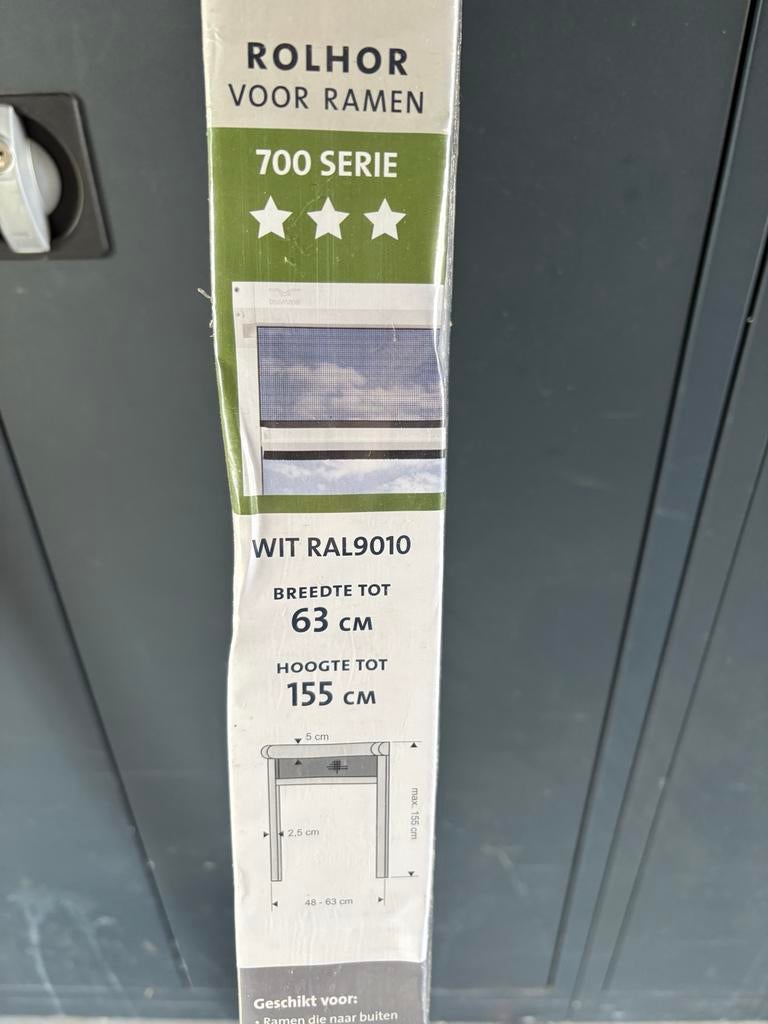 Bruynzeel rolhor 700 serie wit max 63x155cm, Doe-het-zelf en Verbouw, Deuren en Horren, Nieuw, Hordeur, Minder dan 200 cm, Minder dan 80 cm