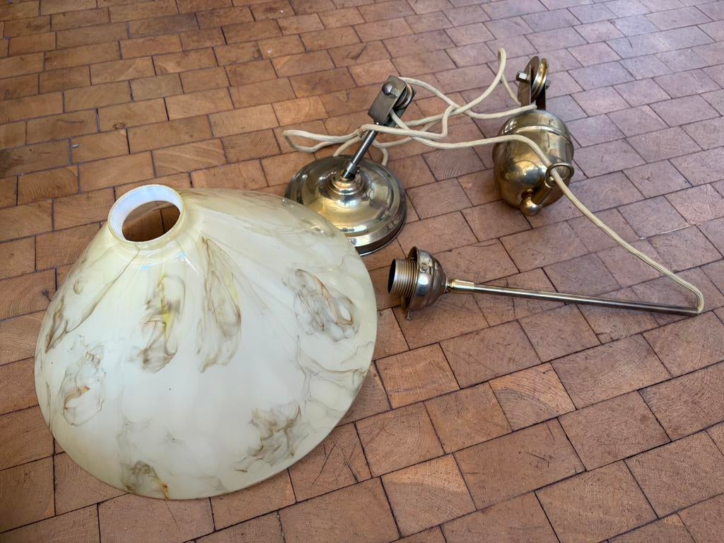 Vintage art-deco hanglamp, Huis en Inrichting, Lampen | Hanglampen, Ophalen, Gebruikt