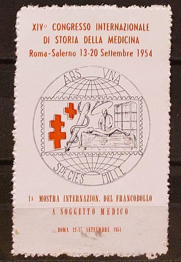 Italië cinderella congres geschiedenis gezondheidszorg 1954, Postzegels en Munten, Ophalen of Verzenden