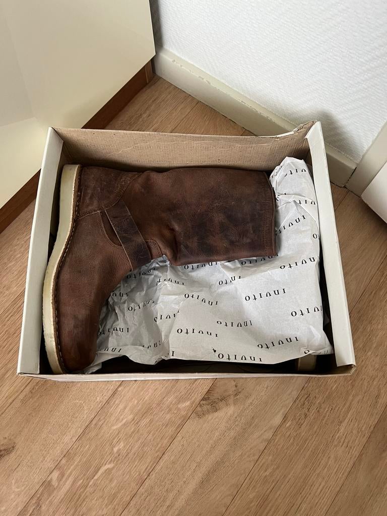 Invito heren laarzen boots 44 bruin in doos leer leren, Ophalen of Verzenden, Zo goed als nieuw