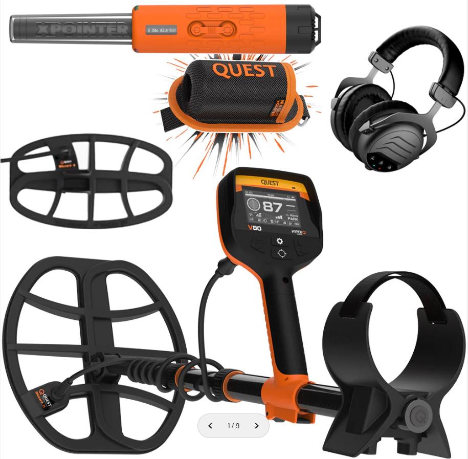 Quest V80 Double Blizzard metaaldetector + gratis XPointer, Overige merken, Meer dan 30 cm, Nieuw, De Buorren 114, 8408 HP Lippenhuizen