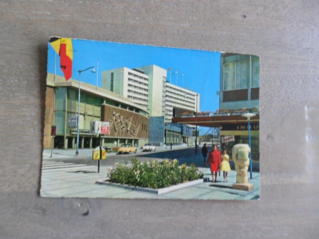 Rotterdam, Hilton Hotel/auto 1964, Verzenden, 1960 tot 1980, Gelopen, Zuid-Holland