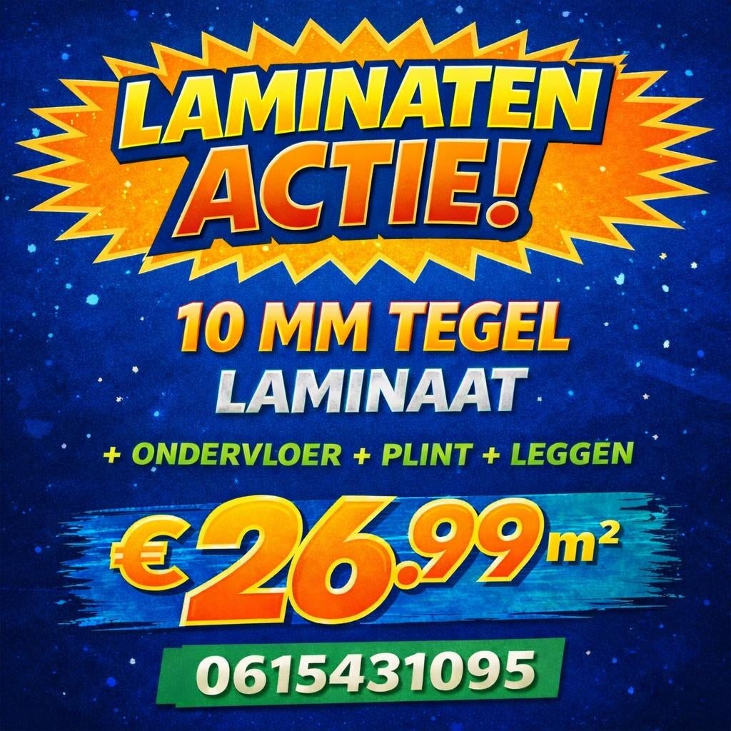 10mm Top Kwaliteit Tegellaminaat All-in Deal, Nieuw, Ophalen of Verzenden, 10 m² of meer, 20 tot 40 cm