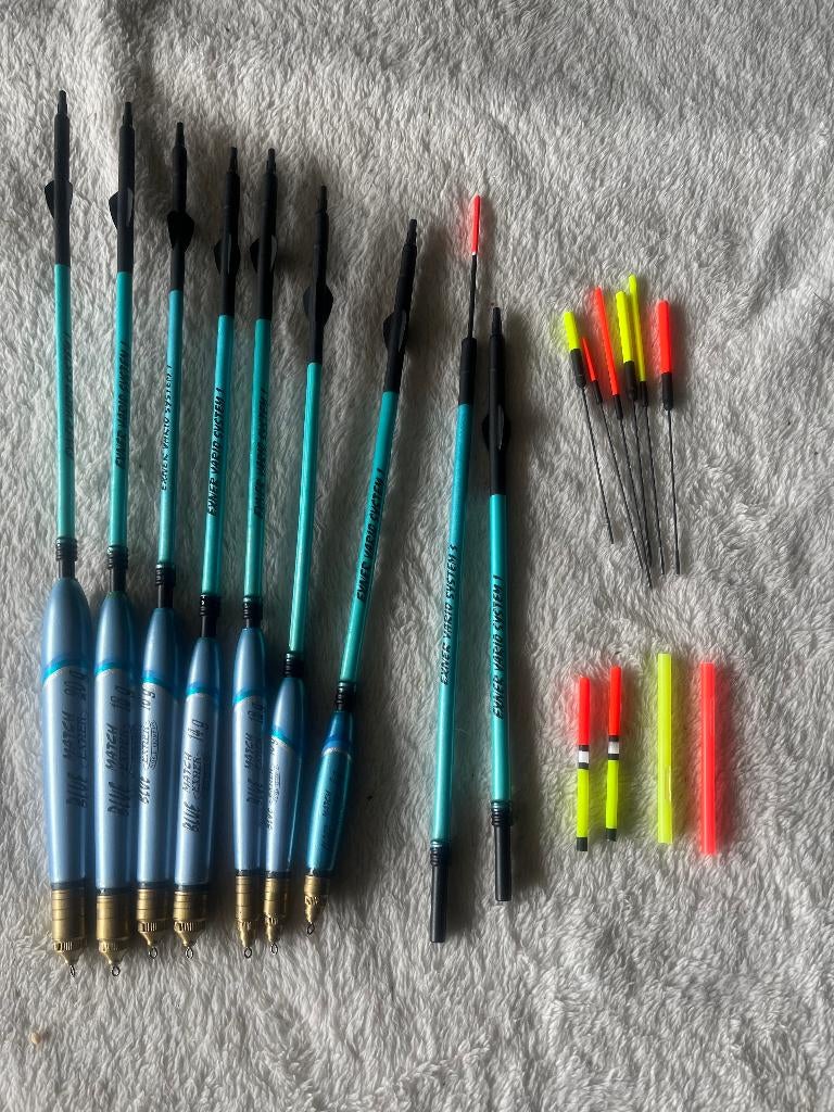 adv 205 / NIEUW set 7 matchdobbers EXNER, Ophalen of Verzenden, Nieuw, Dobber of Lood