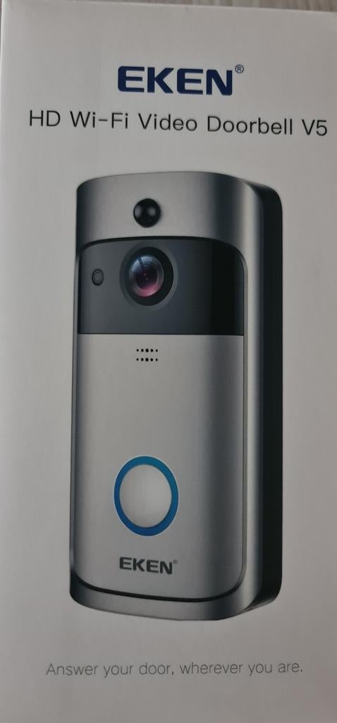 EKEN V5 HD Videodeurbel met Wi-Fi en Nachtzicht, Ophalen of Verzenden, Bewegingsdetectiesensor, Zo goed als nieuw, Draadloos