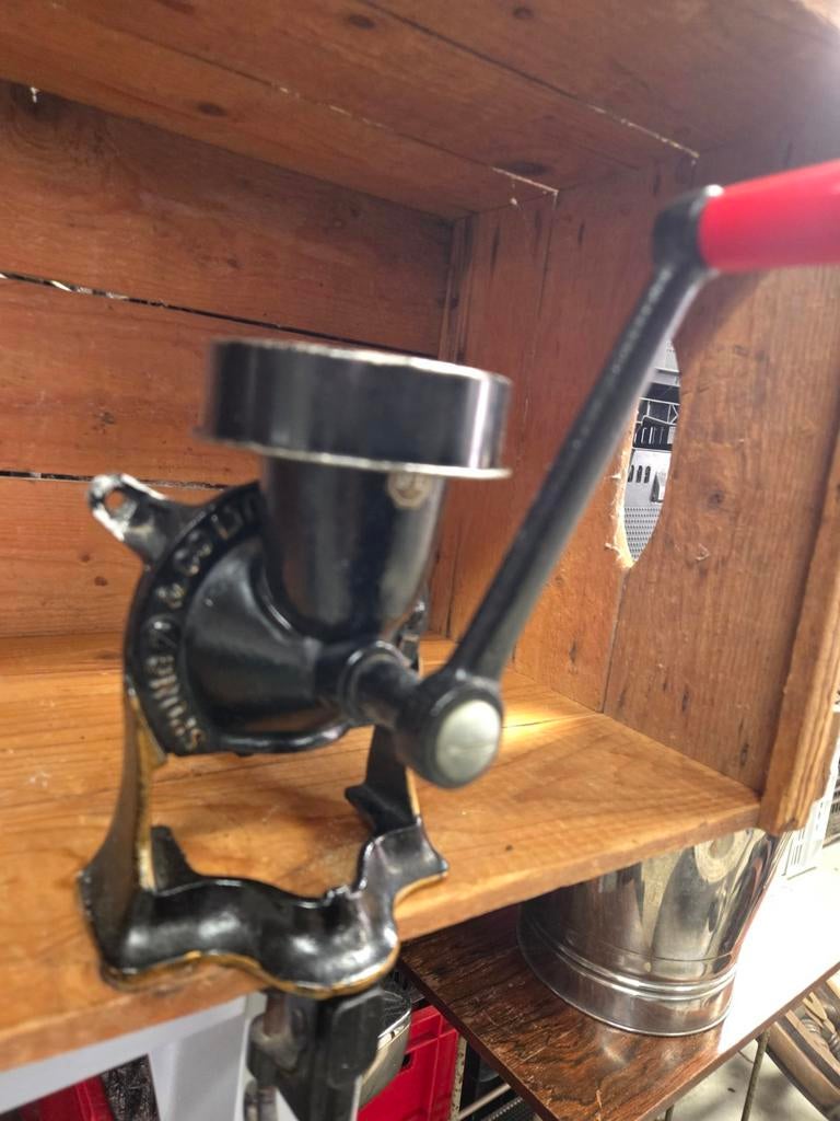 Antieke handmatige koffiemolen Douwe Egberts, Antiek en Kunst, Ophalen of Verzenden