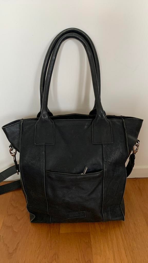 Stoere grote leren tas van Shabbies, Sieraden, Tassen en Uiterlijk, Tassen | Damestassen, Ophalen of Verzenden, Zo goed als nieuw