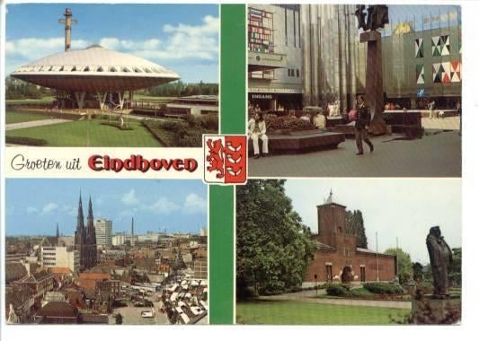Eindhoven 4 luik met Evoluon 1978 gelopen, Verzenden, 1960 tot 1980, Gelopen, Noord-Brabant