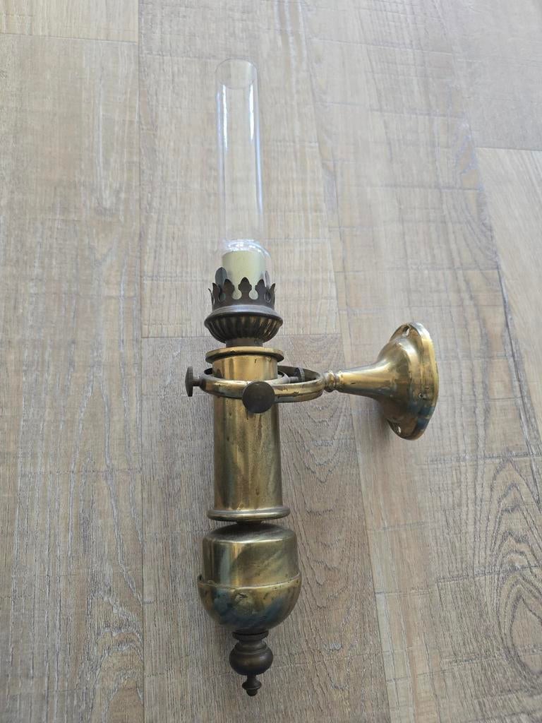 Antieke zeldzame centrische koperen scheepslamp €69, Ophalen of Verzenden