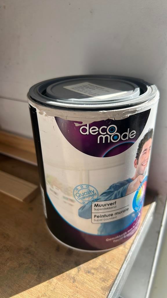 Muurverf decomode poedergrijs gratis, Ophalen, Zo goed als nieuw, Wit