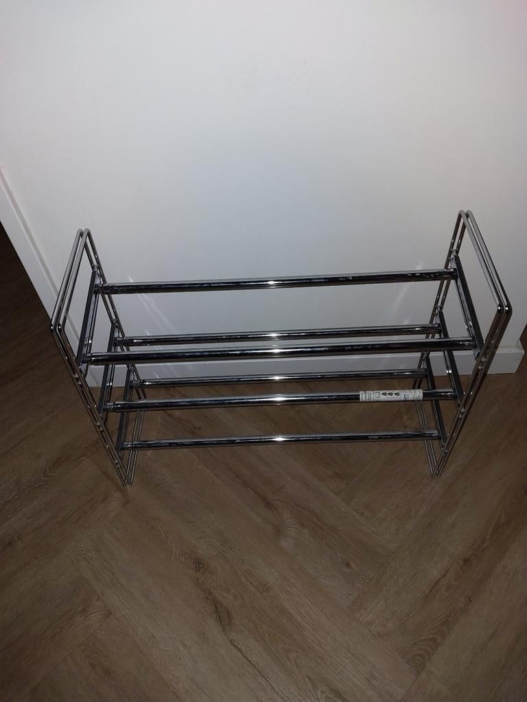 Uitschuifbaar schoenenrek van chroom, Ophalen of Verzenden