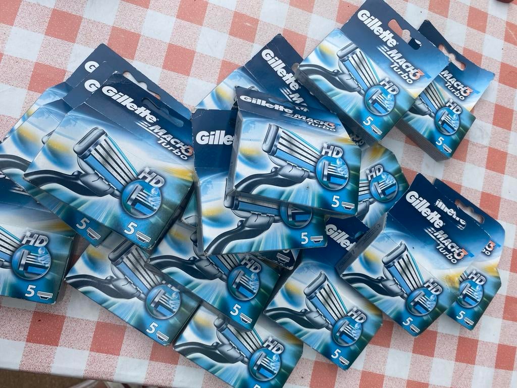 Gillette Mach3 Turbo HD scheermesjes 5st, Ophalen of Verzenden, Nieuw, Gehele gezicht