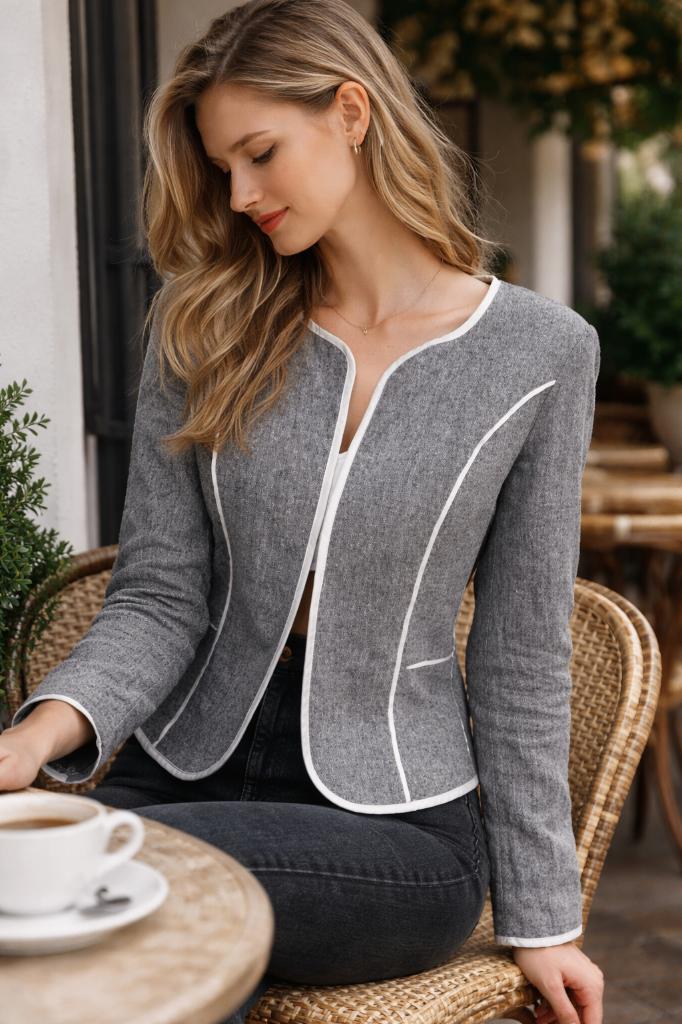 vintage linnen/katoen jasje maat 40 – y2k, Maat 38/40 (M), Ophalen of Verzenden, Zo goed als nieuw, Vintage