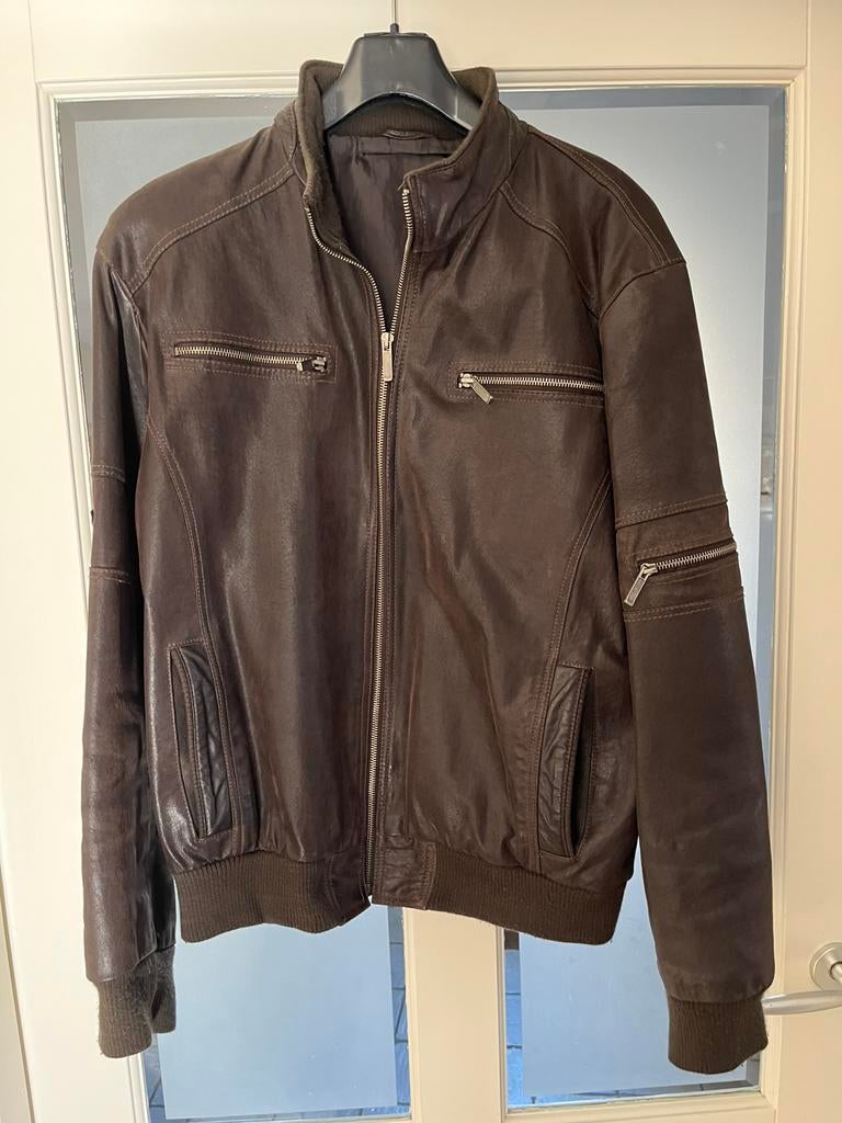 Leren jack, Ophalen of Verzenden, Zo goed als nieuw, Maat 52/54 (L), Bruin