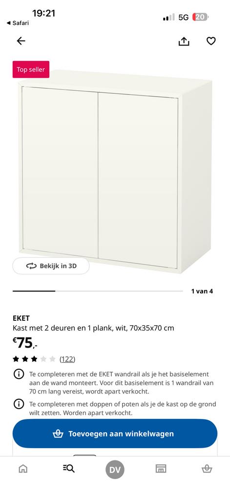 IKEA EKET kast, Ophalen, 50 tot 100 cm, Zo goed als nieuw, Minder dan 100 cm