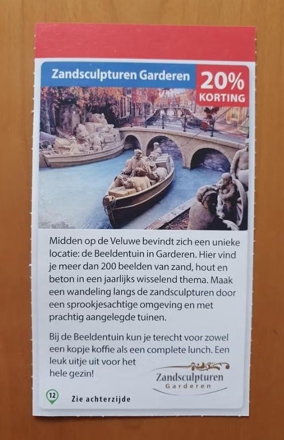 Zandsculpturen Garderen 20% korting maximaal 4 personen, Tickets en Kaartjes, Drie personen of meer, Kortingskaart