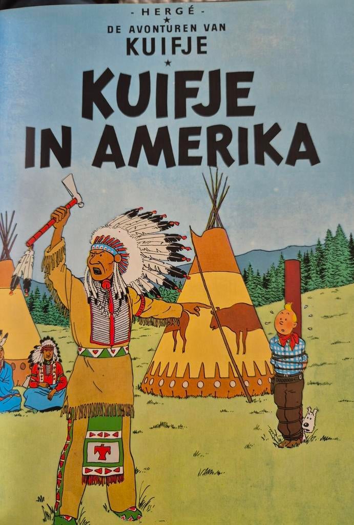 Kuifje in Amerika gebonden stripboek en modelauto, Eén stripboek, Ophalen of Verzenden