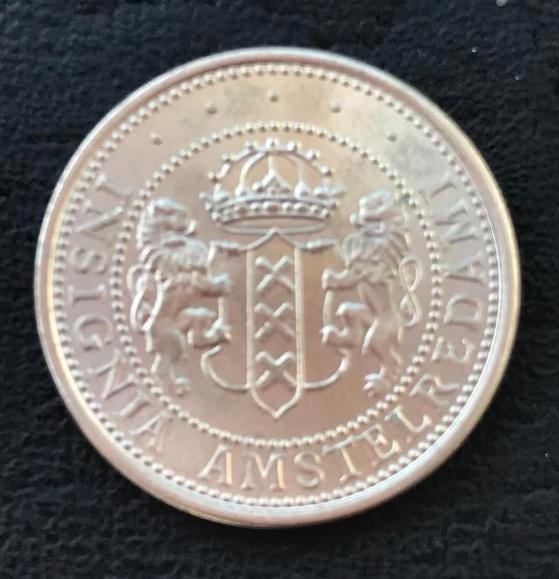 Mokum 700 jaar stad Amsterdam 1275 - 1975 florijn, Ophalen of Verzenden, Koningin Beatrix, 1 gulden, Losse munt