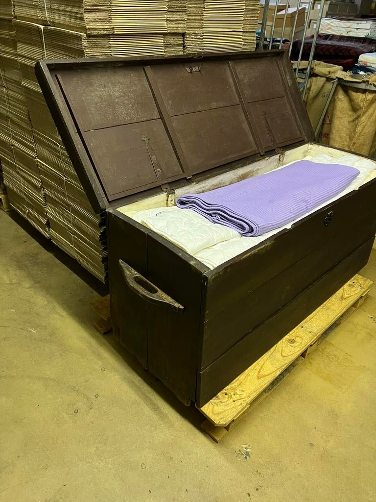 Antieke Dekenkist, Hutkoffer, Scheepskist, Opbergkist + Lade, Ophalen, Gebruikt, 100 tot 150 cm, 50 tot 75 cm