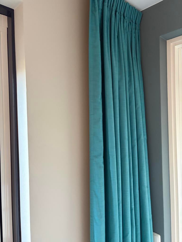 Verduisterende gordijnen turquoise/groen/petrol, Huis en Inrichting, Ophalen, Gebruikt, Groen, 200 cm of meer