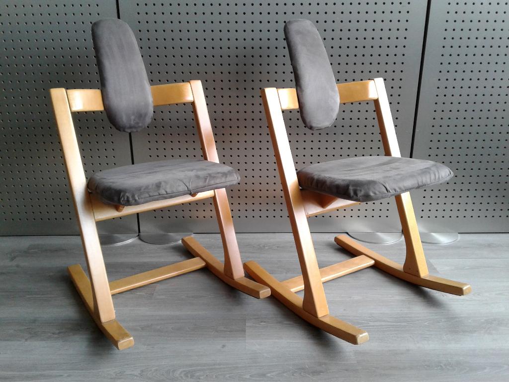 Set van 2x Stokke (Variér) Pendulum (Grijs), Gebruikt!, Huis en Inrichting, Stoelen, Gebruikt, Twee, Ophalen of Verzenden, Variér