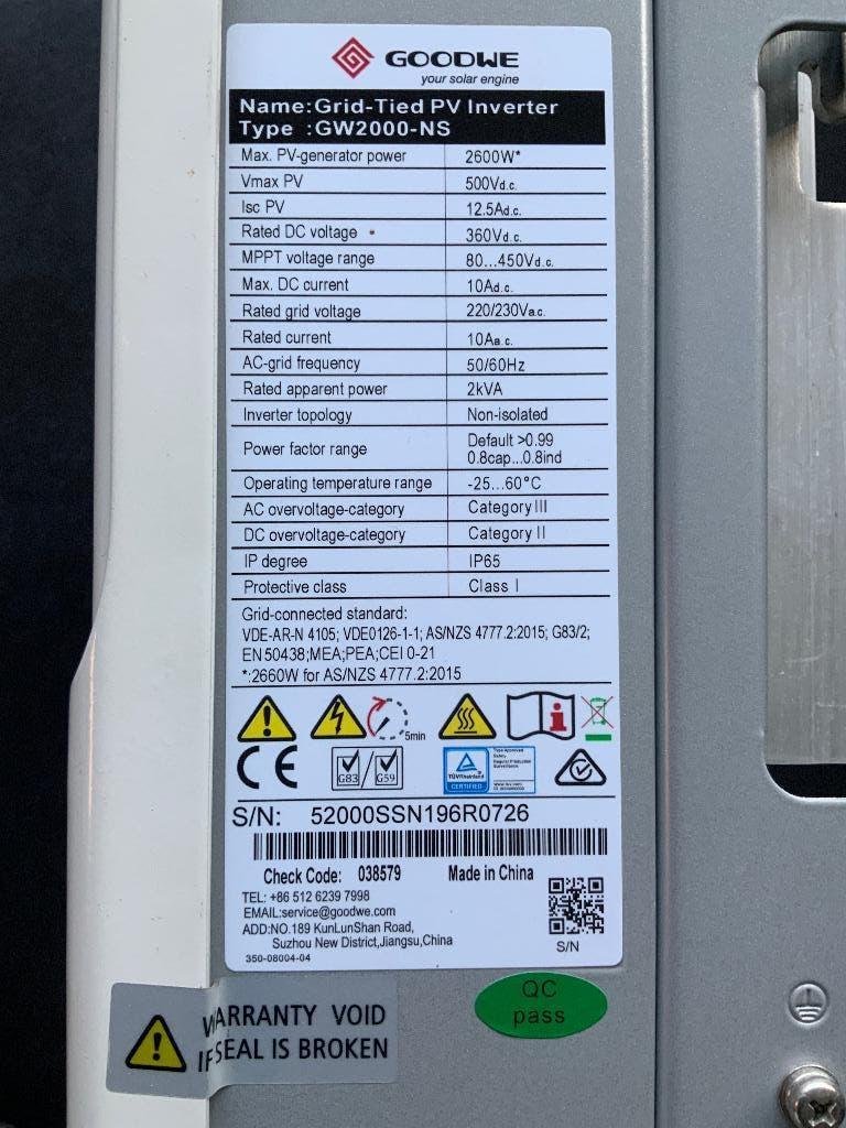 GOODWE 2000-NS omvormer, Ophalen, Gebruikt, Overige typen