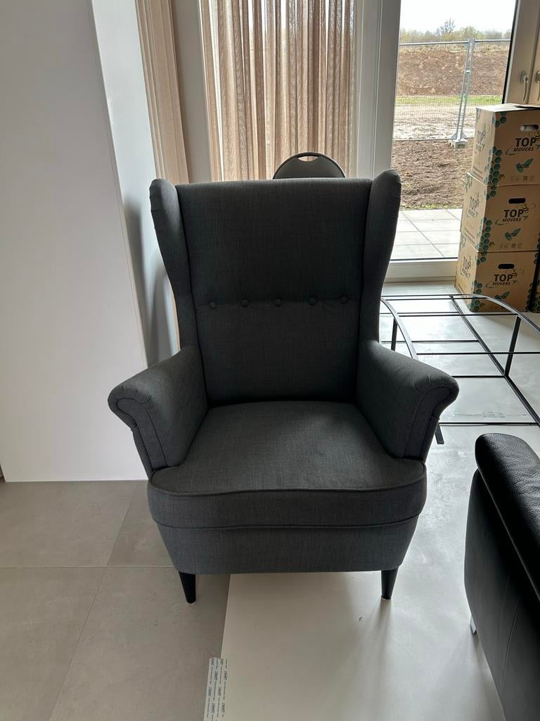 IKEA Strandmon oorfauteuil grijs - zo goed als nieuw, Ophalen, Zo goed als nieuw, Stof, 75 tot 100 cm