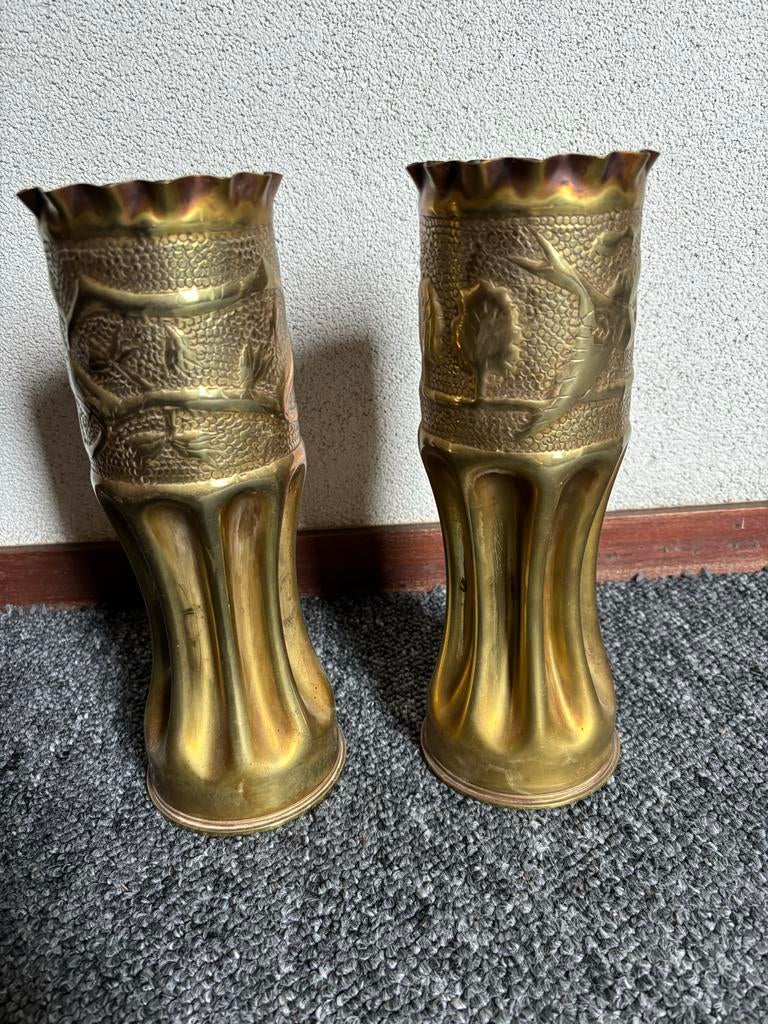 Decoratieve vaasjes van oude hulzen - Set van 2, Antiek en Kunst, Ophalen