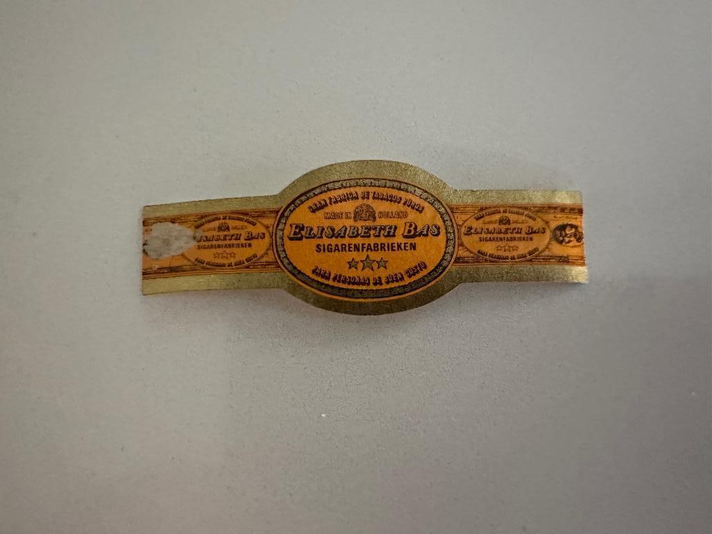 Sigarenbandje Elisabeth Bas, Ophalen of Verzenden, Gebruikt, Sigarenbandjes