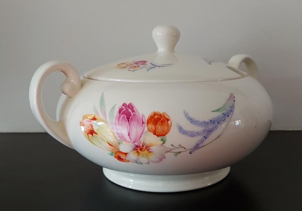 Vintage MOSA Maastricht dekschaal Tulpenservies, Antiek en Kunst, Ophalen of Verzenden