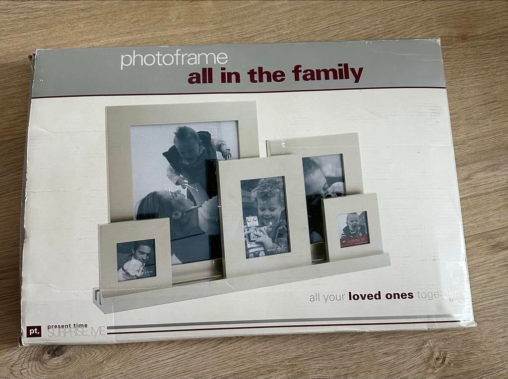 Fotoframe met 5 lijsten in rail - All in the Family, Ophalen, Overige materialen, Nieuw, Minder dan 50 cm