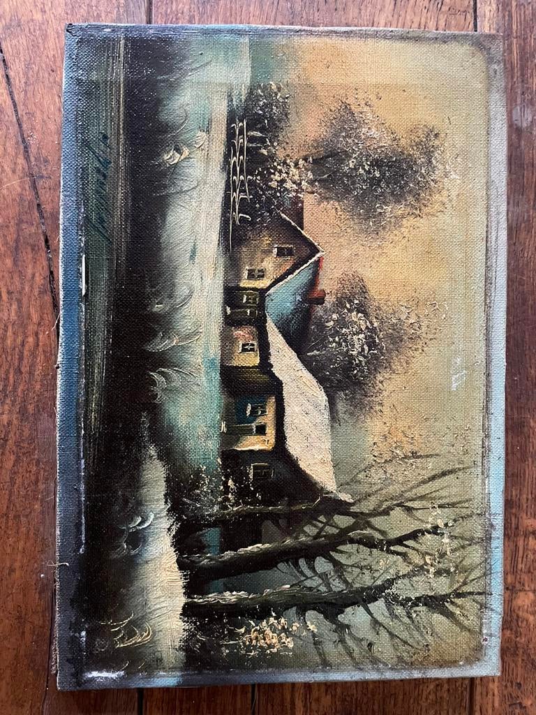 Olieverf schilderij winter landschap, Ophalen of Verzenden