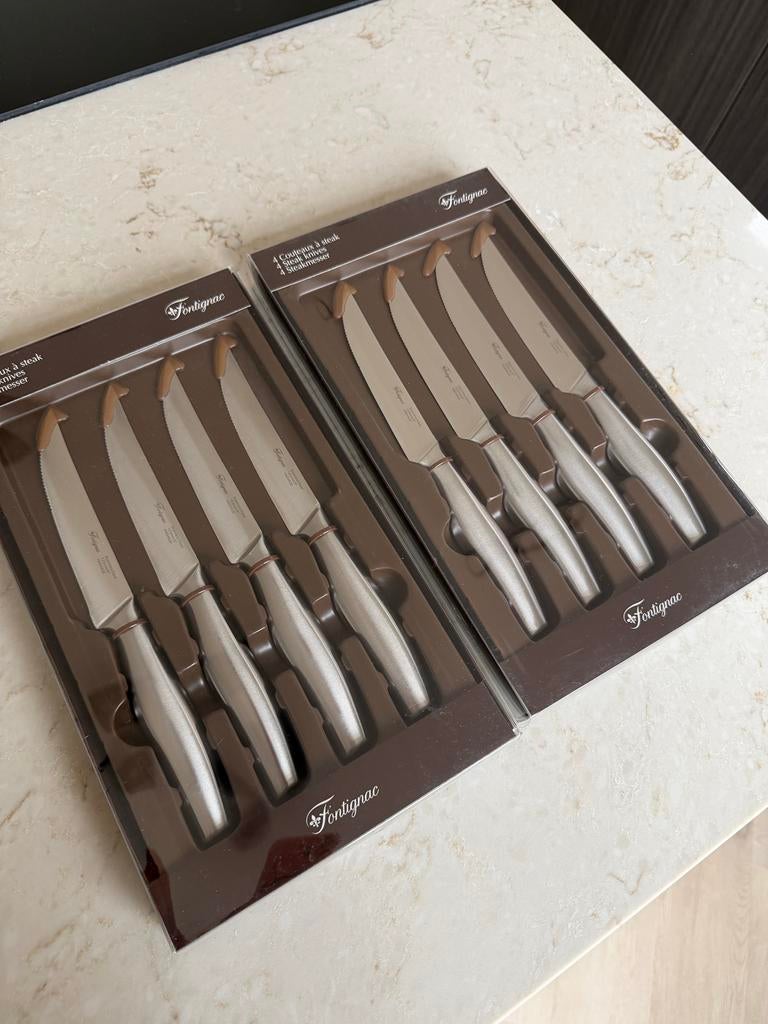 Nieuwe Fontigmac Steakmessen - 8 stuks - ongebrukt, Ophalen of Verzenden, Zo goed als nieuw, Rvs of Chroom