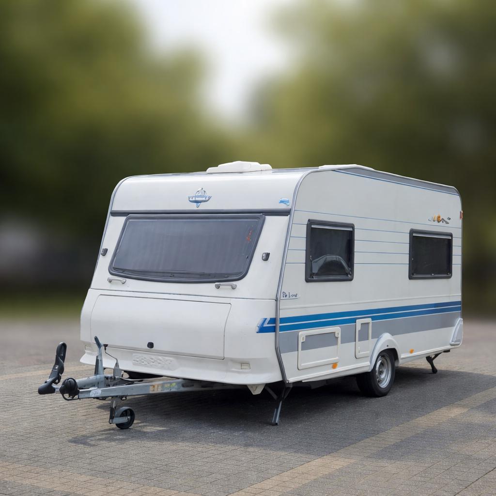 Hobby De Luxe 450 mover voortent, Vast bed, Rondzit, Hobby, Koelkast