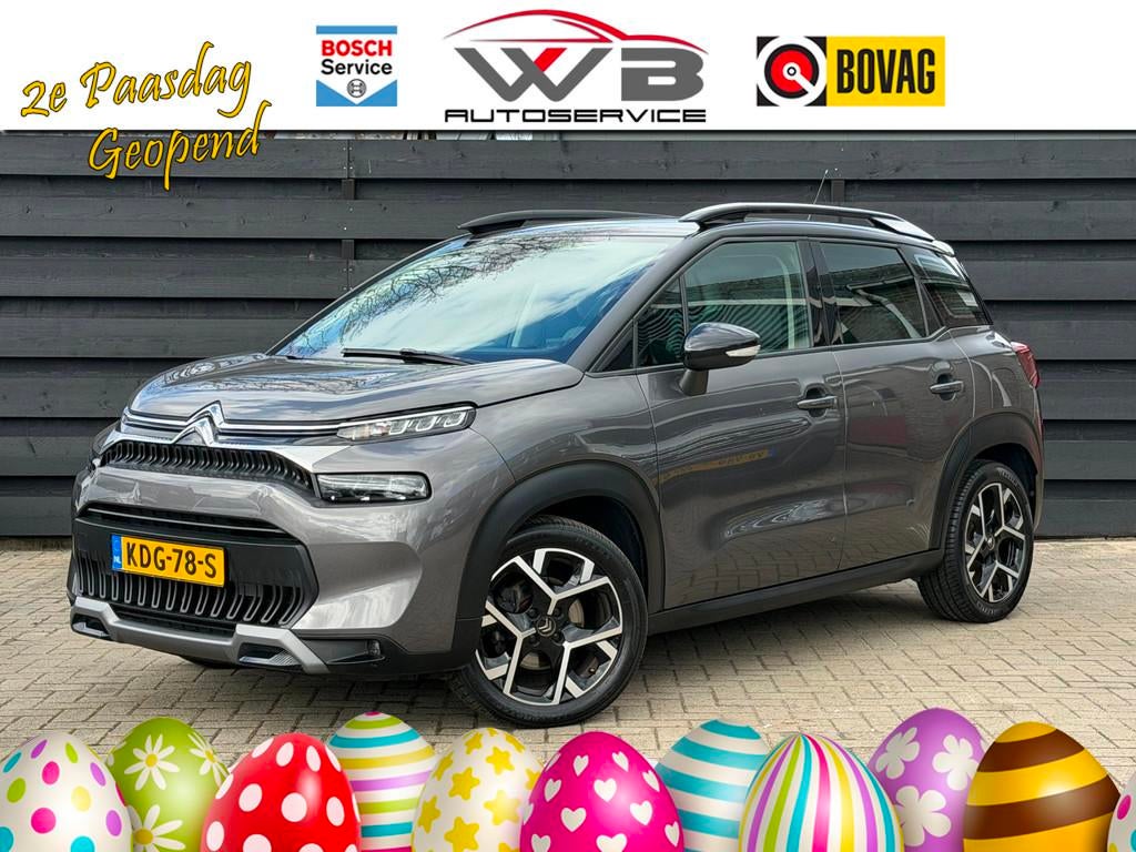 Citroen C3 Aircross 1.2 PureTech Shine Automaat I Cruise I l, Gebruikt, Zwart, 1199 cc, Leder en Stof