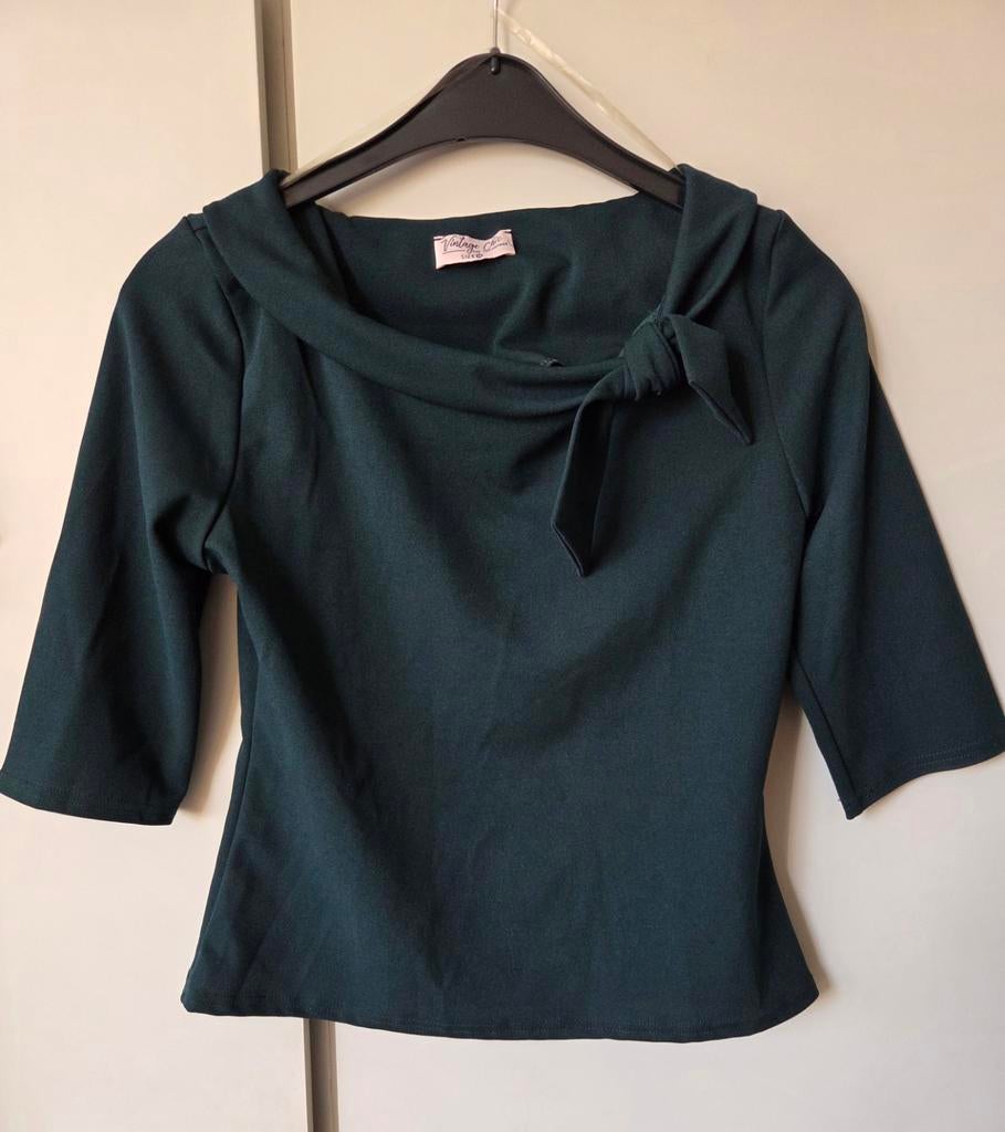 Top donkergroen Topvintage maat m, Ophalen of Verzenden