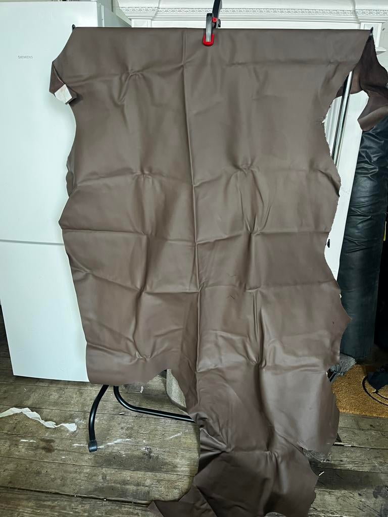 Lap leer nappa bruin / donker bruin, Hobby en Vrije tijd, Stoffen en Lappen, Bruin, Leer of Kunstleer, Ophalen of Verzenden, Zo goed als nieuw