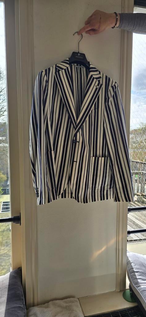 Manuel Ritz gestreept colbert maat 54 - Nieuw, Maat 52/54 (L), Blauw, Nieuw, Ophalen of Verzenden