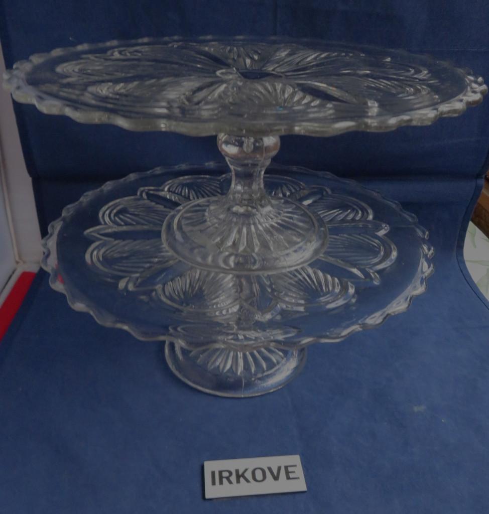 VIER ETAGERES / PLATEAUS VOOR TAART * GLAS *, Verzenden, Overige stijlen, Glas, Schaal of Schalen